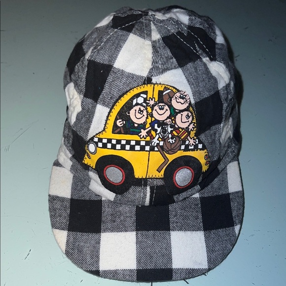 Zoodles Other - Zoodles Kids Checkered Hat with Yellow Taxie Cartoon Design